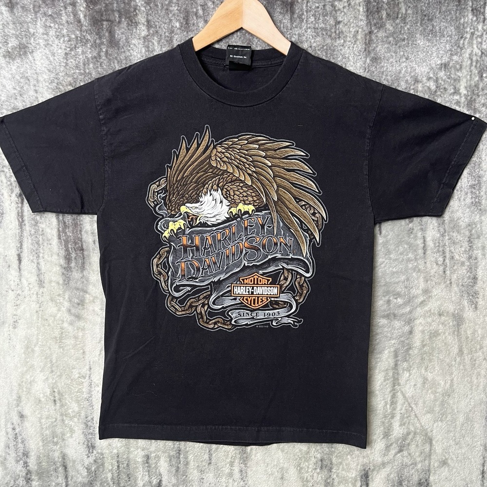 Mens Harley Davidson Whiskey Row T-Shirt Size M Biker Double Sided Arizona